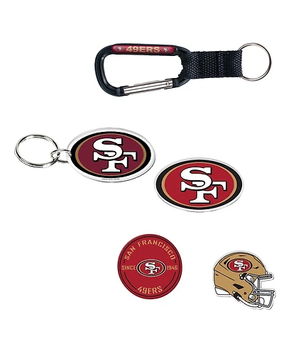 Wincraft San Francisco 49ers 5-Pack Key Ring and Fridge Magnet Set