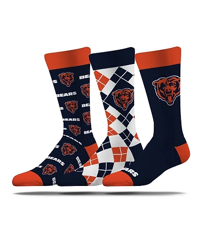 Strideline Men's and Women's 3-Pack Chicago Bears Business Knit Crew Socks