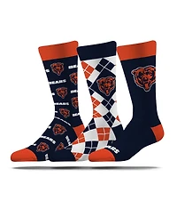 Strideline Men's and Women's 3-Pack Chicago Bears Business Knit Crew Socks