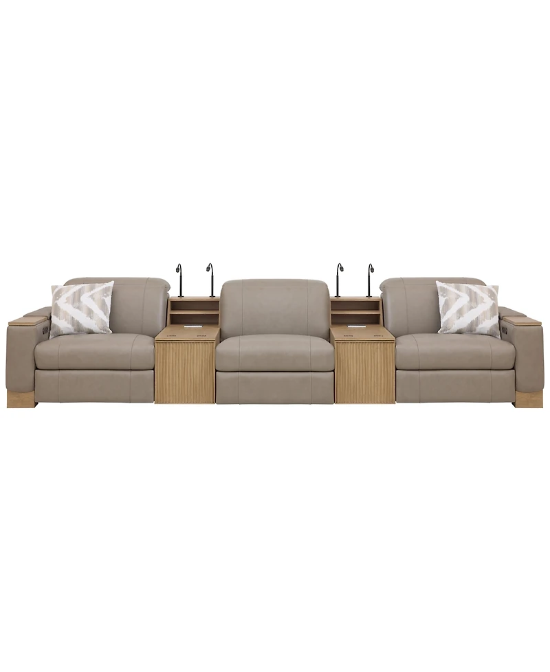 Maxyne 5-Piece Power Reclining Sofa with 2 Consoles Set