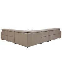 Maxyne 6-Piece Power Motion L-Shaped Sectional Sofa with 4 Recliners Set
