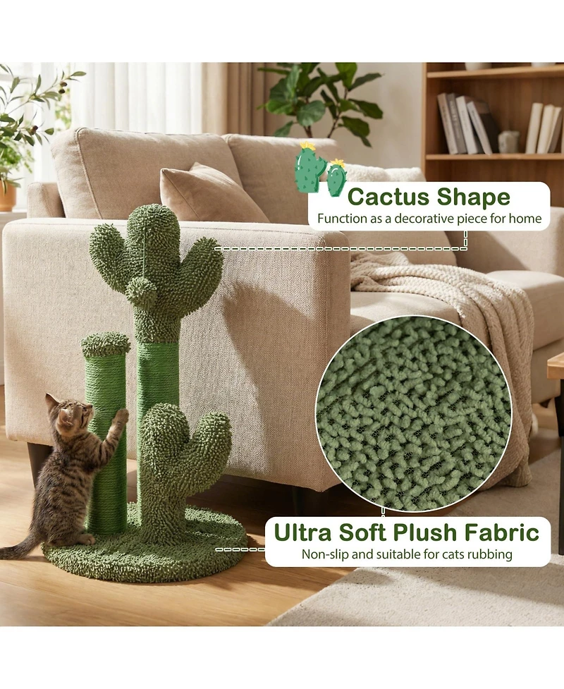 Cozito 22 inch Cactus Cat Scratching Post with Sisal Rope