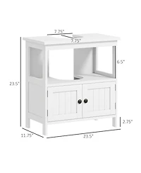 Sillysis 23.5 Inch Farmhouse Under Sink Bathroom Storage Cabinet with Door and Open Shelf, Space Saving Engineered Wood Organizer