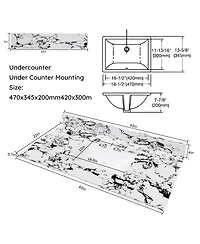 Sillysis 31/37/43/49 Inch Artificial Marble Bathroom Vanity Top with Rectangular Undermount Sink, Overflow, 4 Inch Backsplash, 3 Faucet Holes