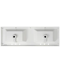 Sillysis 59 Inch Double Sink Resin Vanity Top with Rectangular Undermount Basins, Pre-Drilled 8-Inch Faucet Holes, Fits Standard Bathroom Cabinet