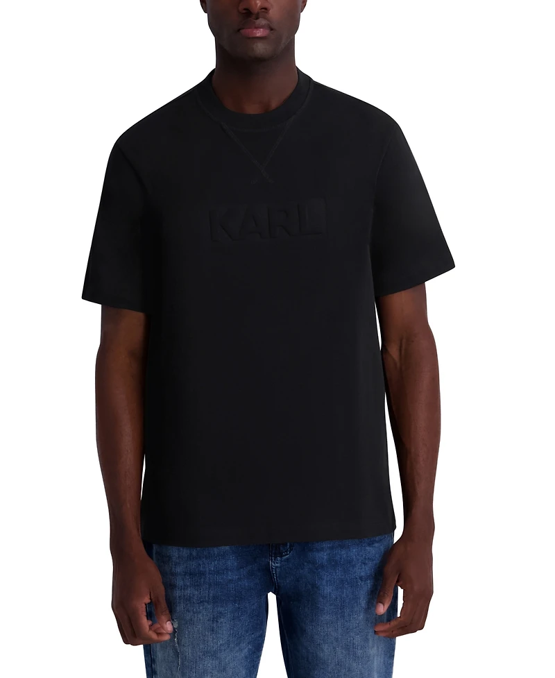 Karl Lagerfeld Paris Men's Embossed Logo Cotton T-Shirt