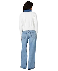 French Connection Women's Denim Knit Collared Sweater