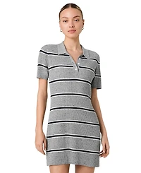 French Connection Women's Mason Knit Varsity Stripe Collared Mini Dress