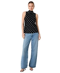 French Connection Women's Ennis Polka Dot Sleeveless Blouse