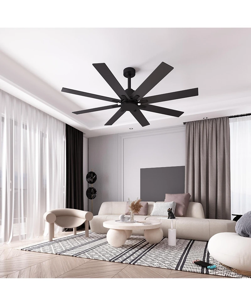 Homsee Modern 8-Blade Ceiling Fan with Dual-Sided Wood Blades Dc Motor Fan with Remote Reversible for Summer Cooling & Winter Heat Circulation