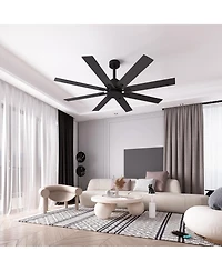 Homsee Modern 8-Blade Ceiling Fan with Dual-Sided Wood Blades Dc Motor Fan with Remote Reversible for Summer Cooling & Winter Heat Circulation