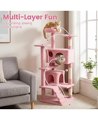 Cozito 52 inch Tall Cat Tree Tower for Indoor Cats with Perches and Caves
