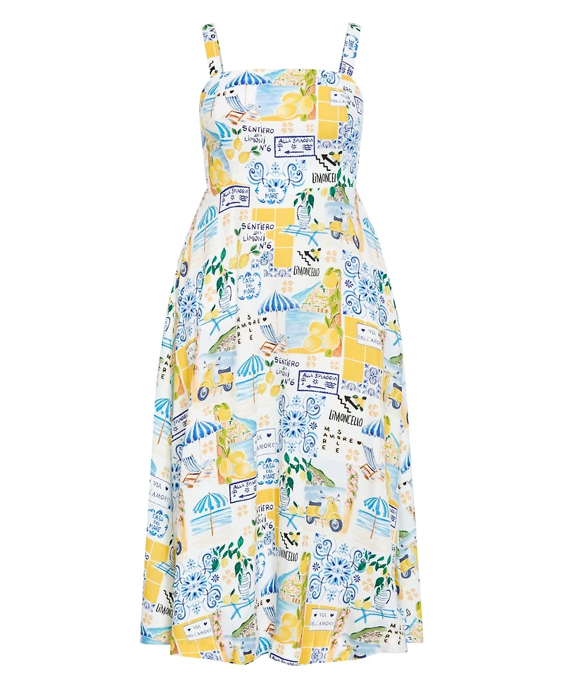 City Chic Women's Collins Amalfi Print Maxi Dress