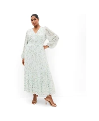 City Chic Women's Kiki Ditsy Print Maxi Dress