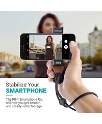 Movo Pr-2-pm Smartphone Video Rig with Shotgun Microphone, Grip Handle, & Wrist Strap for Smartphones