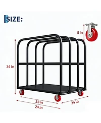 gaomon 2000 lb Folding Platform Cart 37x24 In Heavy-Duty Truck with Side Rails and 5in 360 Swivel Casters All-Weather Dolly for Warehouse