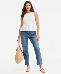 On 34th Women's Cotton Layered Ruffled-Hem Woven Mix Tank Top, Macy's Exclusive