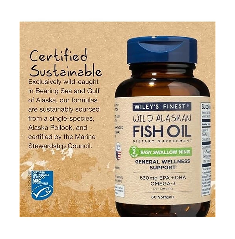 Wiley's Finest Wild Alaskan Fish Oil Minis