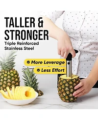 Heavy Duty Pineapple Corer & Slicer + Eye Removal Tool with Reinforced Blade