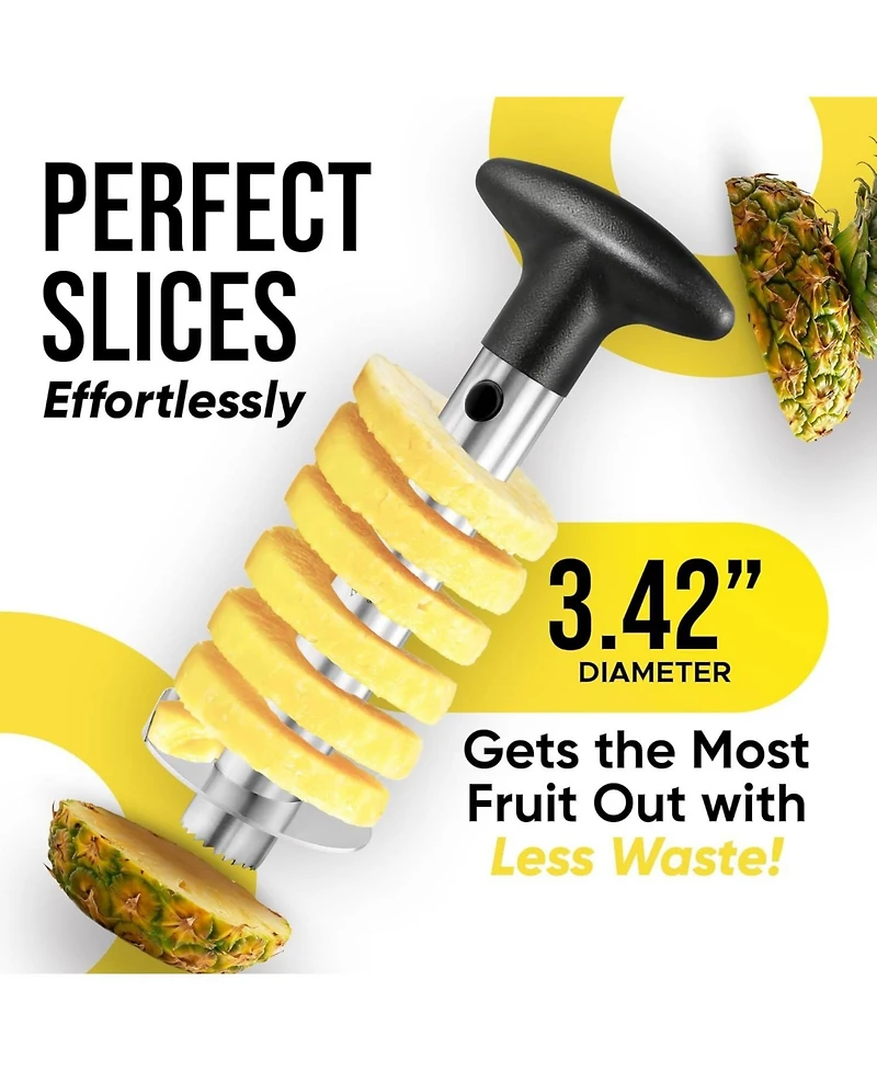 Heavy Duty Pineapple Corer & Slicer + Eye Removal Tool with Reinforced Blade