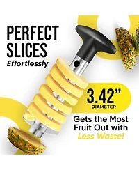 Heavy Duty Pineapple Corer & Slicer + Eye Removal Tool with Reinforced Blade