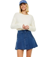 KanCan Women's Sandy High Rise Pleated Mini Skort