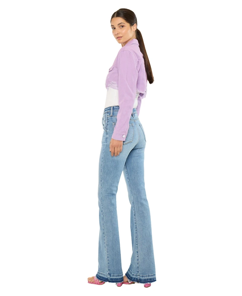 KanCan Women's Usa Aimmes High Rise Flare Jeans
