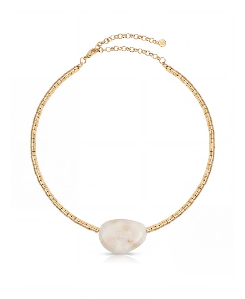Ettika Gold-Plated Gold Beaded Bone Nugget Necklace
