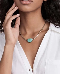 Ettika Silver-Plated Beaded Turquoise Nugget Necklace
