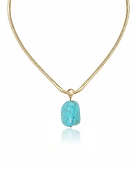 Ettika Gold-Plated Turquoise Pendant Snake Chain Necklace