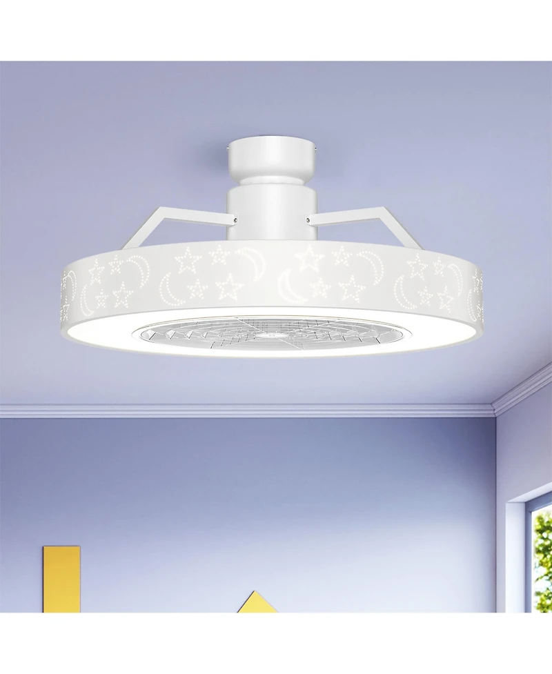 Costway 23' inch Led Light Adjustable Color 3 Speeds Remote Control Fan