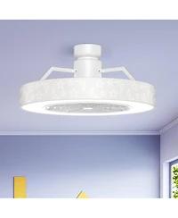 Costway 23' inch Led Light Adjustable Color 3 Speeds Remote Control Fan