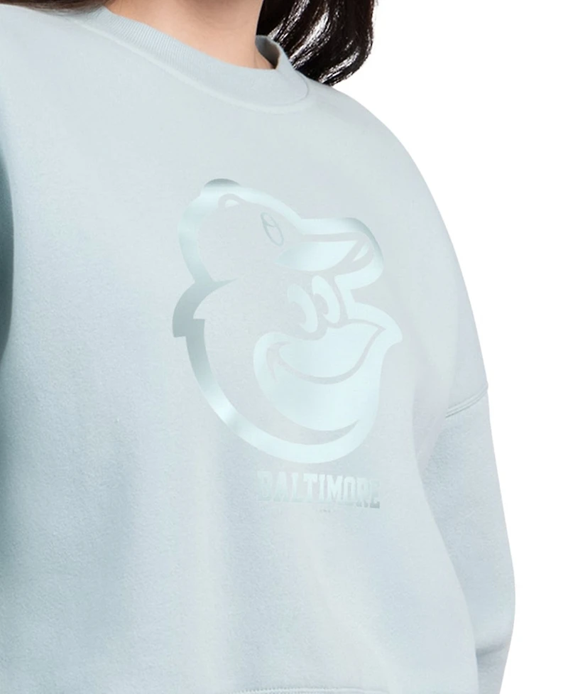 Starter Women's Mint Baltimore Orioles Pastels Boxy Fleece Sweatshirt