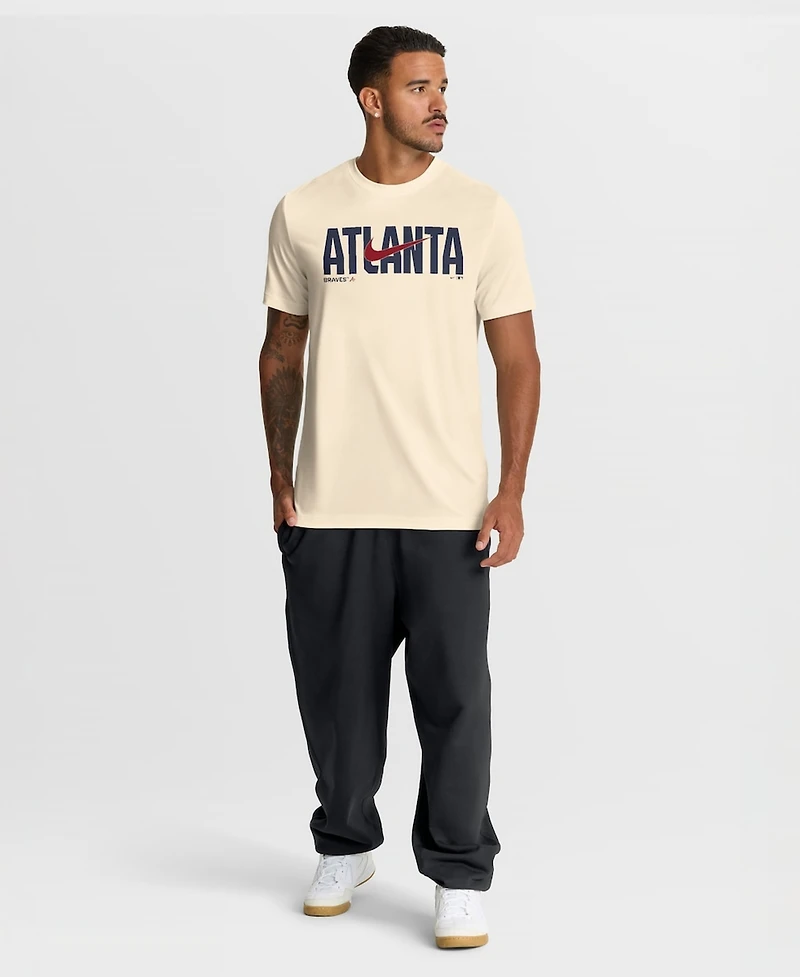 Nike Men's Cream Atlanta Braves Swoosh Legend Dri-fit T-Shirt