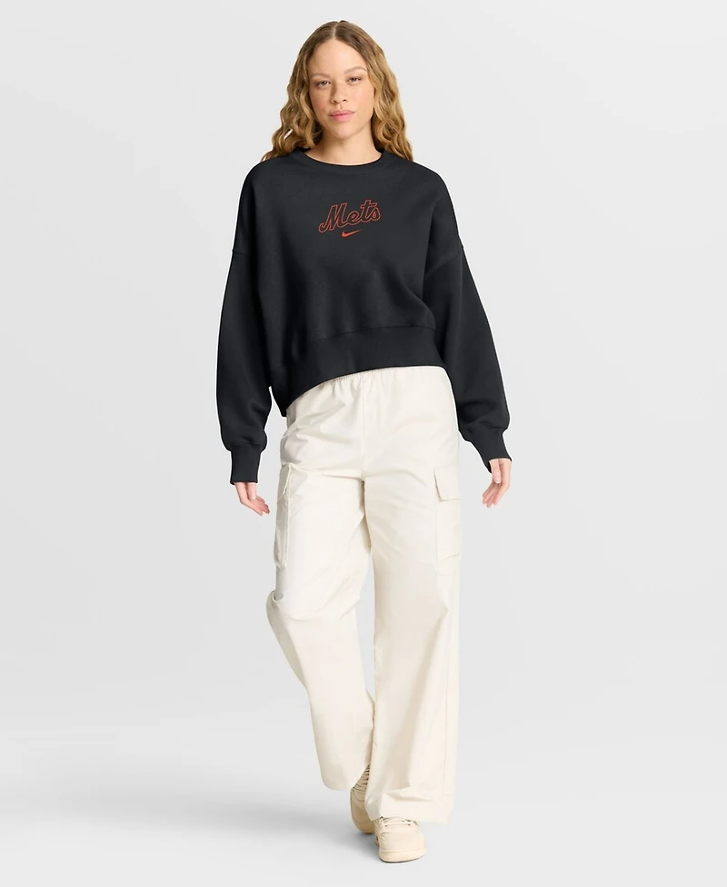 Nike Women's Black New York Mets Oversized Primetime Sweatshirt