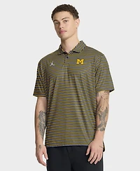 Jordan Men's Maize Michigan Wolverines 2025 Coaches Premium Tour Stripe Dri-fit Polo Shirt