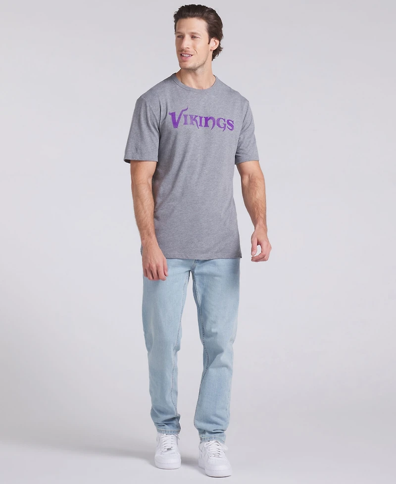 Fanatics Men's Heather Gray Minnesota Vikings Pass Rush Tri-Blend T-Shirt