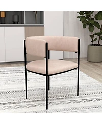 LeisureMod Cyril Modern Leather Dining Chair Set of 2 - Upholstered Padded Seat, Open Back, Powder-Coated Iron Frame