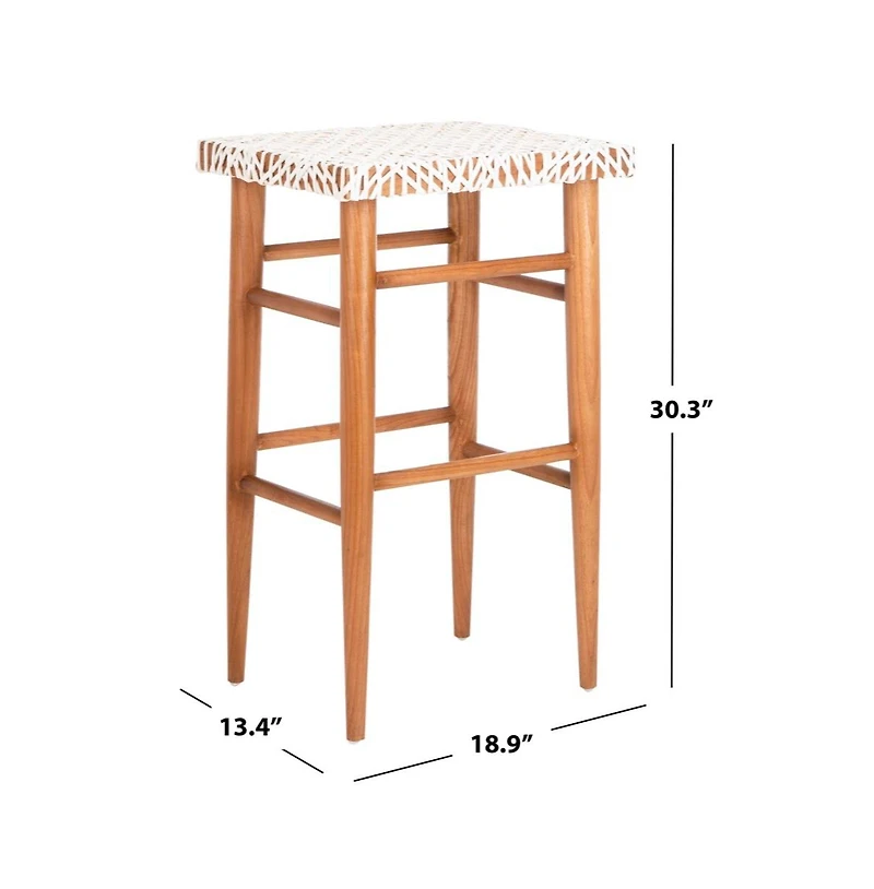Safavieh Kaleo Woven Leather Barstool