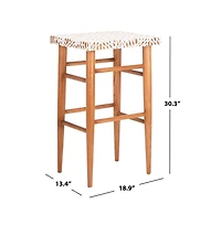 Safavieh Kaleo Woven Leather Barstool