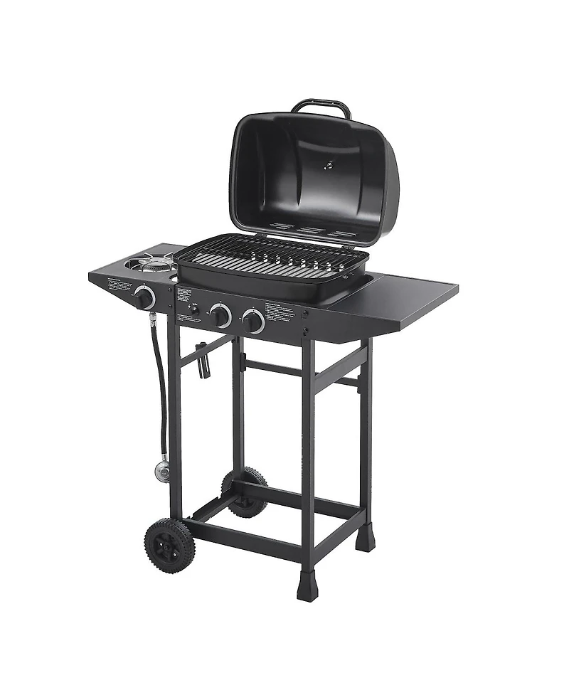 Asagikoiai 2 Burner Propane Gas Grill with Side Burner, Stainless Steel Outdoor Bbq