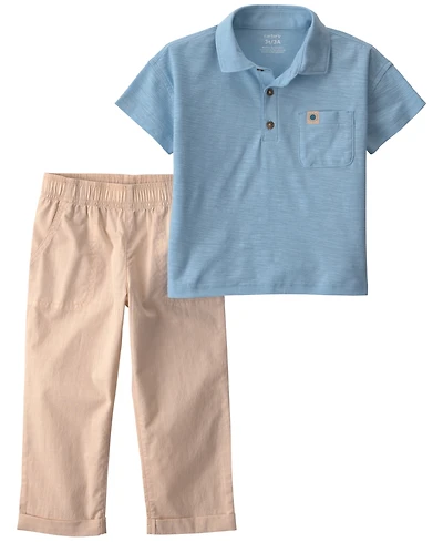 Carter's Toddler Boys' 2T-5T Polo Shirt and Pant, 2-Piece Set