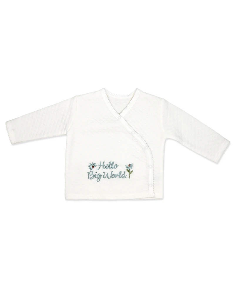 Baby Mode Girls' Long-Sleeve Top pant and Cap, 3-Piece Set