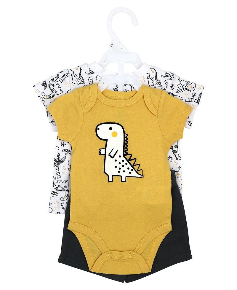 Baby Mode Boys' Short-Sleeve T-Shirt, Bodysuit and Shorts