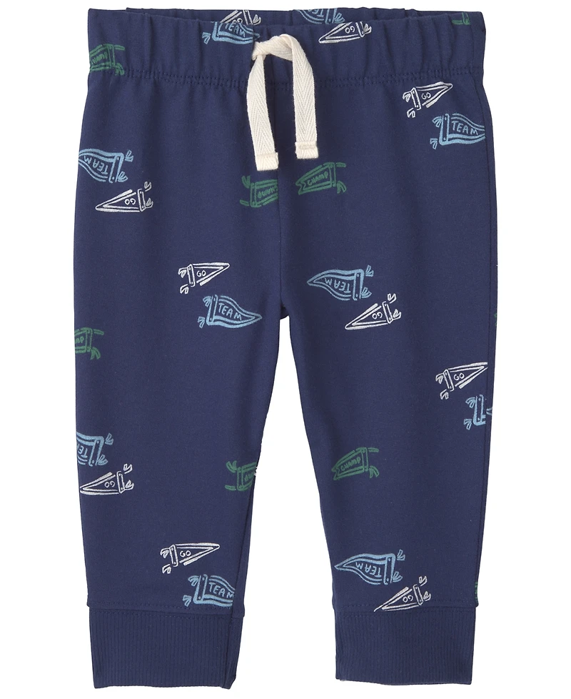 Carter's Baby Boys' Mommy's Champ Pennant French Terry Bodysuit and Pant, 2-Piece Set