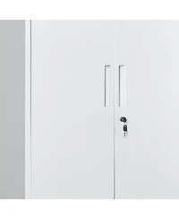 gaomon 35 Inch Metal Storage Cabinet with Lockable Doors and 2 Adjustable Shelves for Garage or Office