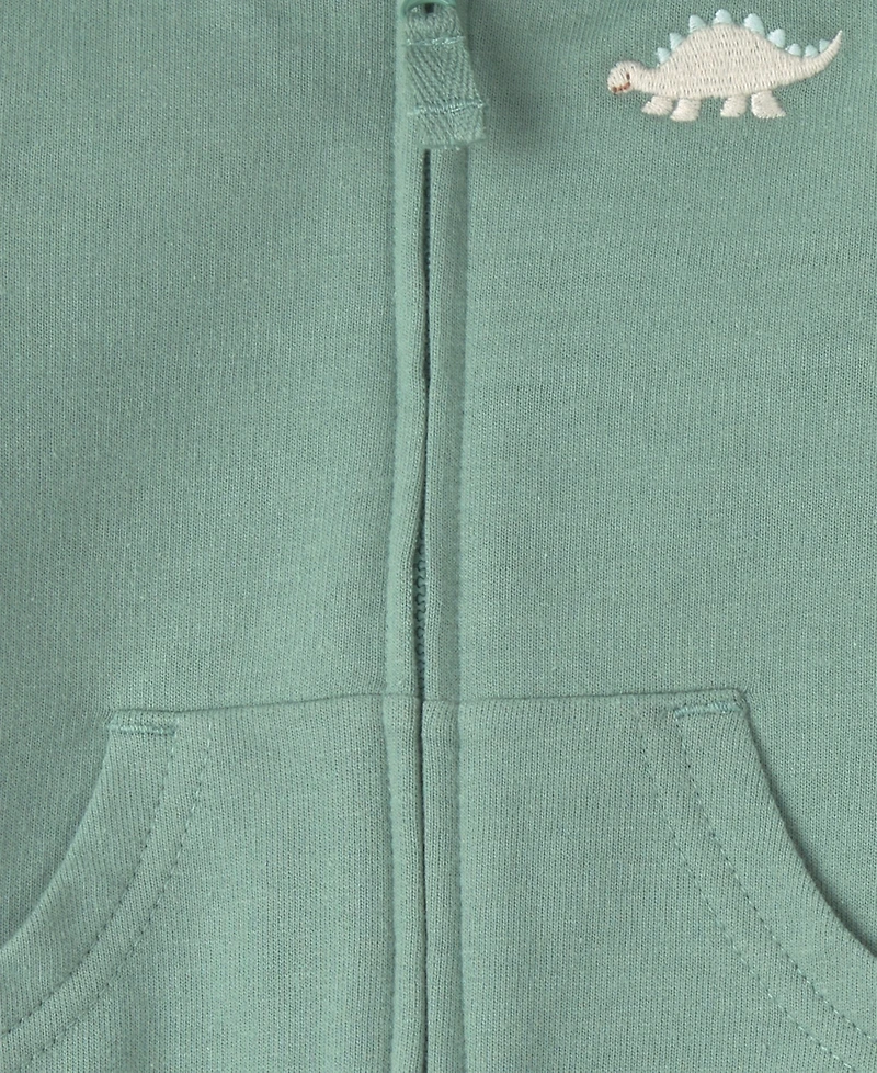 Carter's Baby Boys' Dinosaur French Terry Layering Long-Sleeve Jacket, Bodysuit and Pant, 3-Piece Set