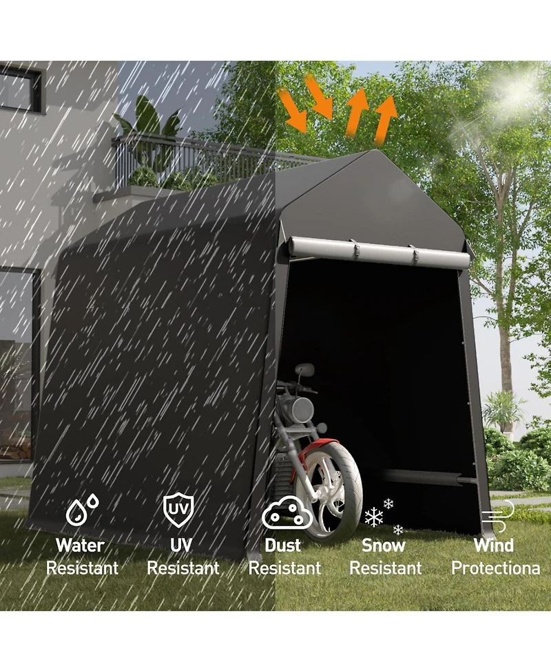 gaomon Outdoor Portable Storage Shelter Shed with Rolled Up Zipper Doors and Vents