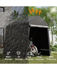 gaomon Outdoor Portable Storage Shelter Shed with Rolled Up Zipper Doors and Vents