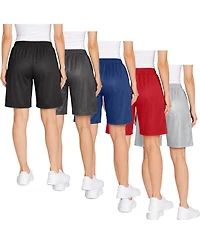 Jump Start Women's Loose Fit Moisture-Wicking Performance Dazzle Shorts-5 Pack